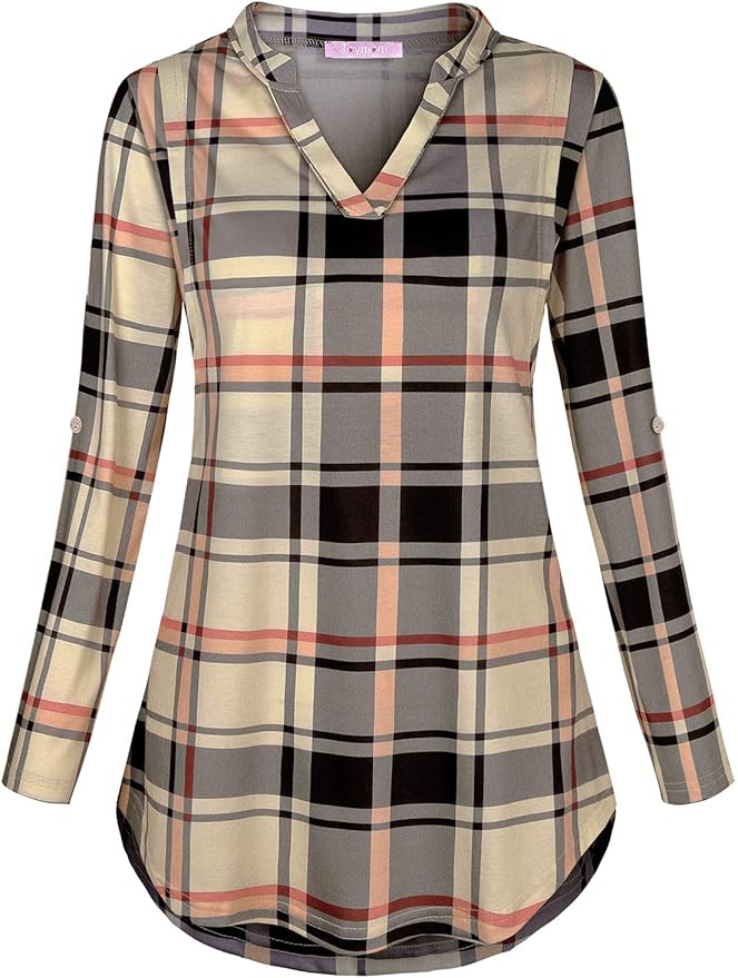 Joymom Maternity Rolled Long Sleeve Nursing Tops Tunic Blouses Breastfeeding