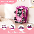 BABY JOY 4-in-1 Baby Walker, Foldable Activity Walker with Adjustable Height & Speed, Music, Lights, Steering Wheel, Comfy Seat Cushion, Activity Baby Push Walker for Boys Girls Aged 6 –18 (Purple)