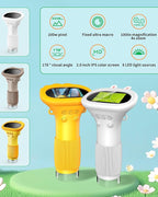 Microscope for Kids, Educational Science Kit Toys Portable Handheld Magnifying Glass, Macro Fixed Focus Digital Kid Microscopes Up to 1000x Magnification,4X Zoom, Interactive Learning, Ages 3+