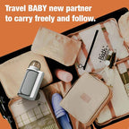 PandaEar Portable Baby Bottle Warmer, Fast Heating & Long-Lasting Temperature, Waterless Milk Warmer with Adjustable Temperature, USB Rechargeable Travel Bottle Heater for Breastmilk & Formula