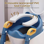 Potty Training Seat, 3-in-1 Toddler Toilet Seat with Step Stool Ladder, Splash Guard Anti-Slip Pad, Foldable Potty Chair with Soft Cushion for Toddler Kids Boys Girls