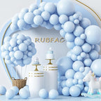 RUBFAC 129pcs Pastel Blue Balloons Different Sizes 18 12 10 5 Inch for Garland Arch, Light Blue Balloon for Birthday Baby Shower Gender Reveal Easter Wedding Party Decoration