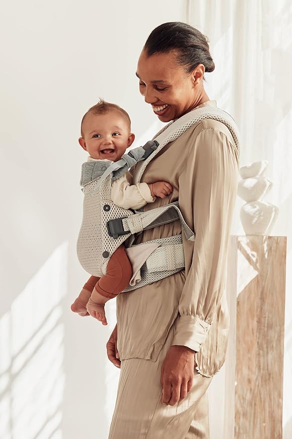 BabyBjörn Baby Carrier Harmony, Cream, 3D Mesh, 3-in-1 Ergonomic Baby Carrier; Newborn, Facing-in, Outward-Facing, and Back Carrying Positions Supported (7-40 lbs), Newborn to Toddler