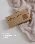 Blissful Diary Muslin Nursing Cover for Breastfeeding, Breathable Breastfeeding Cover up with Arch Neckline for Women, Nursing Apron (Agreeable Gray)