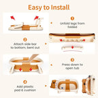Collapsible Baby Bathtub with Soft Towel and Floating Cushion, Infant Bathtub for Newborn to Toddler (0-18 Month), Portable Baby Bath Tub for Travel (Brown Bear)