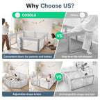 Baby Playpen,Large Play Pen for Babies and Toddlers with Door 79x71 Inch, Adjustable Playpen Non-Slip Suction Cups Base Safe and Sturdy, Indoor Outdoor Playard,Black