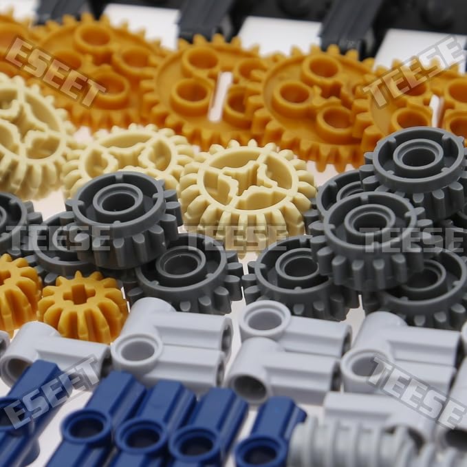 450pcs Gear-Chainlink-Connectors-Bush-Bricks-Set, Compatible with Technic-Parts, for STEM-MOC-EV3-Project-Bulk-Blocks(Random Color)