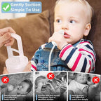Nasal Aspirator for Baby, Baby Snot Sucker, Nose Sucker with Upgraded Hand Pump and Non-Invasive Tip to Clear Clogged Passages and Boogers (Clear, Standard)