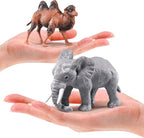 Safari Animals Playset, 41Pcs Jungle Zoo Animal Toys for Toddlers 1-3/Kids 3-5 - Light-Up Sound Lion Basket, Non-Toxic Educational Figurines, Ideal Birthday for Boys & Girls