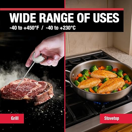 CDN Thin Tip Thermometer | ProAccurate®, 4.75" Stem, Digital, Hold, Max, Waterproof, NSF Certified, Ideal for Cooking, Brewing - DTQ450X