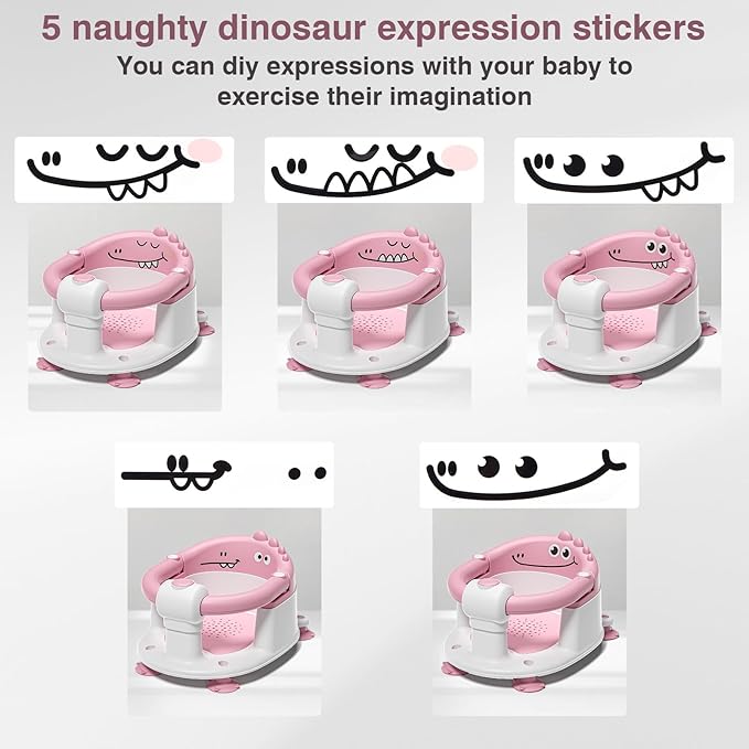 Baby Bath Seat for Babies 5 Months & Up - Non-Slip Bath Seat for Sitting Up, Soft Cushion & Compact Design, Toddler Bathtub Seat