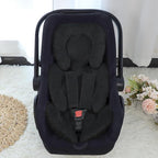 Infant Car Seat Insert Head and Body Support, GFU Reversible Newborn Insert for Carseat with Strap Pads, Soft Stroller Cushion Pillow Insert for Boys and Girls, Fits for Stroller, Swing, Black