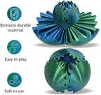 Gear Ball, Gear Sphere 3D Printed Gear Ball Fidget Toy Spin Ball, GearSphere Desk Toy, Stress Ball, Fidget Ball, Gear Toy for Stress and Anxiety Relaxing (Laser Blue Green)