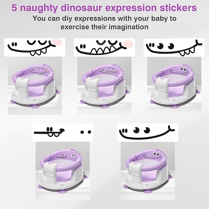 Baby Bath Seat for Babies 5 Months & Up - Non-Slip Bath Seat for Sitting Up, Soft Cushion & Compact Design, Toddler Bathtub Seat