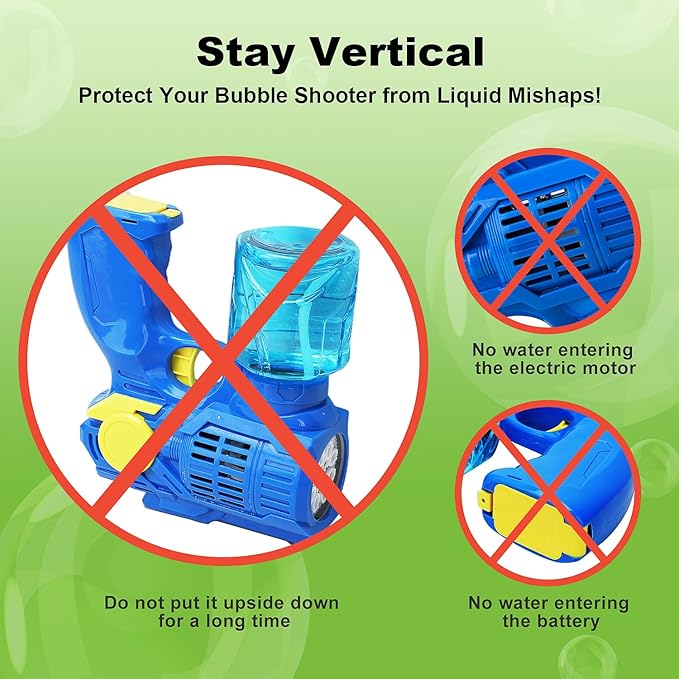 TOY Life 3 Pack Bubble Guns for Kids, Automatic Bubble Blower, Leakproof & Lightweight, Outdoor Summer Toys for Beach Travel, Easter Basket Stuffer, Party Favor, Birthday Gift for Toddlers Boys Girls