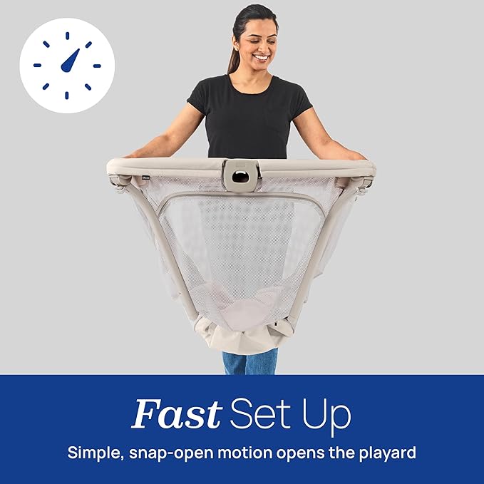 Chicco Alfa Lite Lightweight Travel Playard, Portable Playpen for Babies and Toddlers, Snap-Open/Compact Fold Design, 13 lbs., Baby Travel Essential | Midnight/Navy