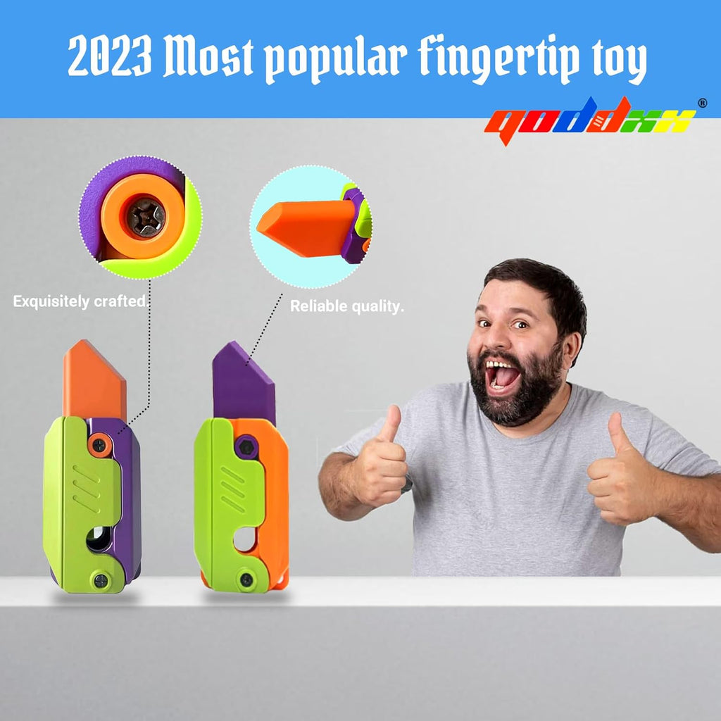 2 Pieces 3D Printing Fidget Knife Toy Carrot Toy Knife for Anxiety Stress Fidget Toys Sensory Toys Anxiety Stress Relief Toy Perfect for ADHD, ADD and Autism Purple and Purplee Knife Toy