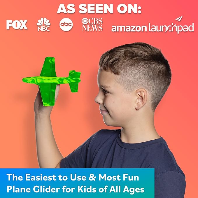 Foam Airplanes - Stocking Stuffers for Kids All Ages 4 5 6 7 8 9 10 Year Old - Best Toy Gift - Boy Toys Stocking Stuffer Gifts - Air Plane Gift Idea - Easter Basket Gifts for Boys & Girls Party Favors