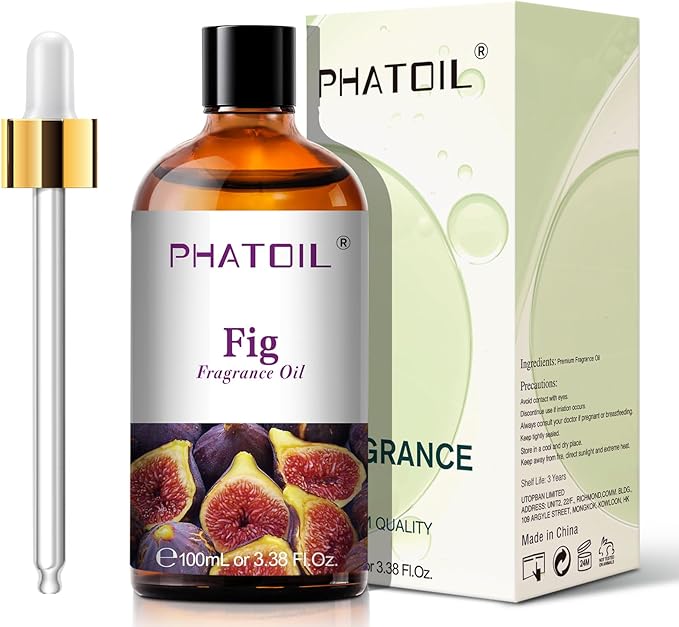 PHATOIL 3.38FL.OZ Fig Fragrance Oils for Aromatherapy, Essential Oils for Diffusers for Home, Perfect for Diffuser, Yoga, Skin Care, DIY Candle and Soap Making - 100ml