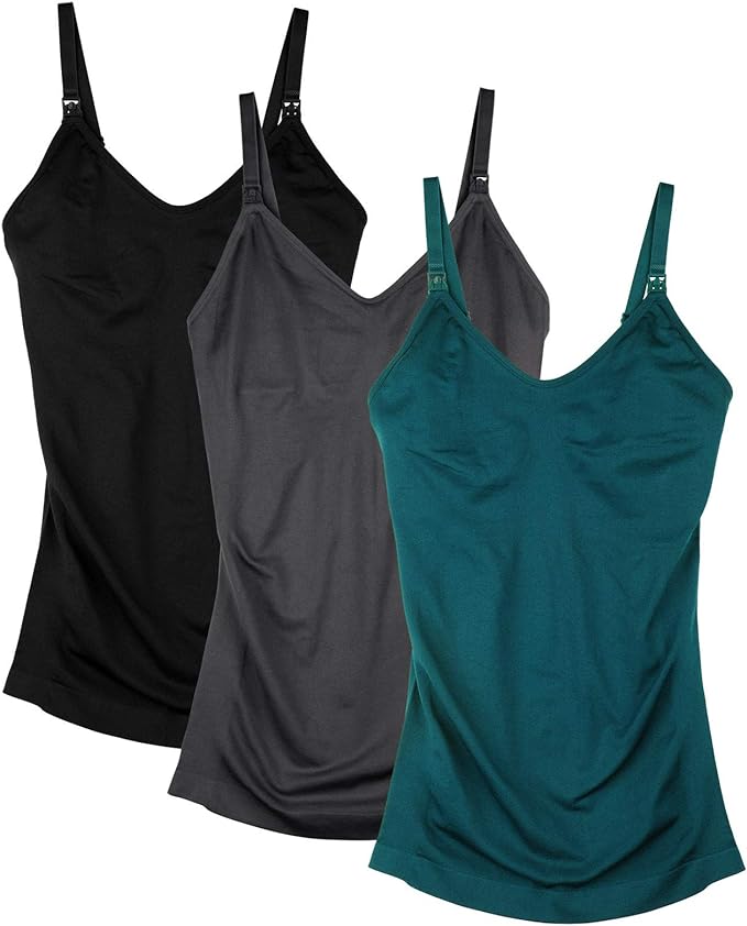 Womens Maternity Nursing Tank Cami for Breastfeeding with Adjustable Straps