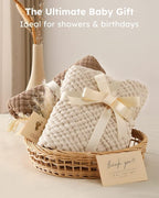 Yoofoss Hooded Baby Towels for Newborn 2 Pack 100% Muslin Organic Cotton Baby Bath Towel with Hood for Babies, Infant, Toddler and Kids, 32x32Inch, Soft and Absorbent Newborn Essential, Beige&Coffee