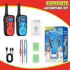 Wishouse Walkie Talkies for Kids Rechargeable Long Range,Xmas Birthday Gift for 4 5 6 7 8 9 Year Old Boys Girls,Hiking Gear Camping Games Cool Toys with NOAA,SOS Siren,Lamp,Lanyards,Easy to Use,2 Pack