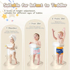 Baby Shower Stand, No-Assembly Baby Bath Stand with Enlarged Anti-Slip Base, Foldable Toddler Shower Standing Support, Soporte para Bañera de Bebe, Ideal Gift for Infant 6–36 Months (Brown)