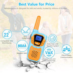 Walkie Talkies for Kids Rechargeable Walkie-Talkie for Adults Long Range FRS 2 Way Radio 3 Pack with Lanyard Battery 4 Miles NOAA USB, Family Toys for 3-12 Year Old Girls Boys Toddlers Camping