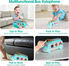 Baby Xylophone for Toddlers 1-3, Bus Shaped Toy Xylophone for Kids with Child Safe Mallet, Shape Sorting Educational Musical Toys and Instruments for Toddlers 1-3