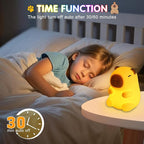 Night Light for Kids, 7 Color Changing BPA-Free Silicone Lamp with Touch Control, Eye Protection, Rechargeable Battery, Soft & Safe Nursery Lamp for Boys & Girls (Turtle Backpack Capybara)