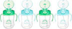 Amazon Brand - Mama Bear Silicone Weighted Straw Sippy Cup, 9 Ounces, Pack of 4, Blue/Green