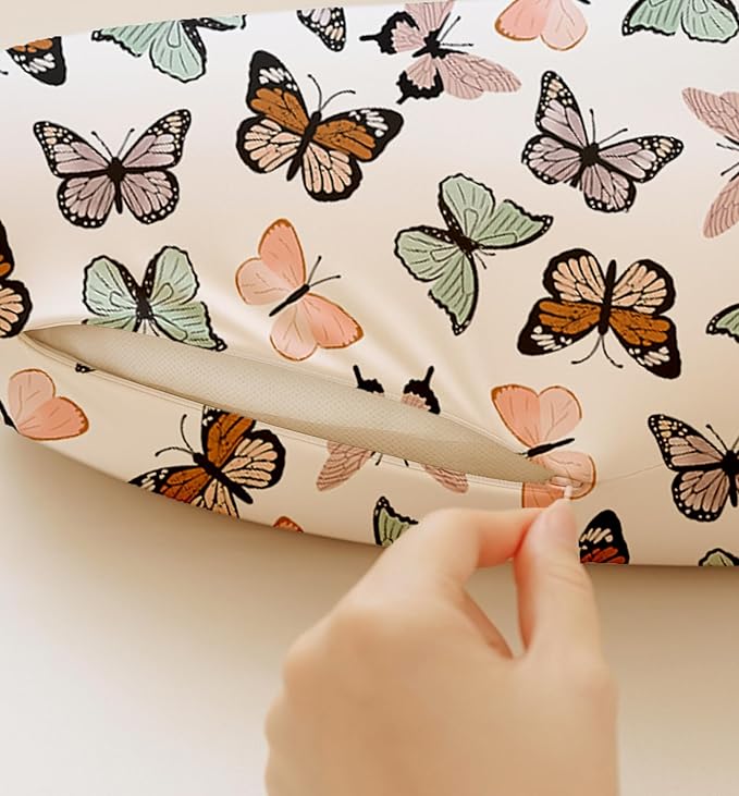 Nursing Pillow Covers 2 Pack, Breastfeeding Pillow Slipcovers Soft and Stretchy, Nursing Covers for Baby Girls Boys Newborn