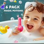 MeCids Magic Potion Bubble Bath Bombs for Kids -Bath Color Tablets Bath Potions for Toddlers Ages 4-12 Fun Science Kit Gift for Birthday, Halloween，Christmas- 6 Pack