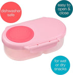 b.box Snack Box Reusable Snack Containers with Lids 2 compartments, Bento Box for kids and toddlers, Leakproof Lunch Box, BPA free and Dishwasher Safe Snack Container (Flamingo Fizz, 1 3/4 Cup)