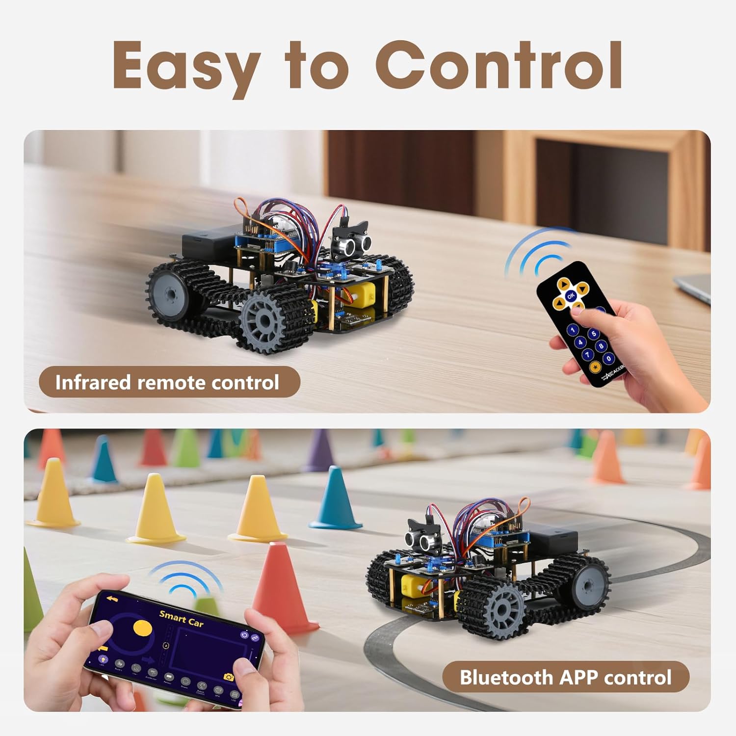 Robotics Kit for Kids Ages 8–12, Smart Robot Tank Car Compatible with Arduino & Scratch, STEM Toys for Boys Ages 8–12, App & Remote Control, Birthday Gift for Boys, Girls and Adults