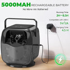 5000mAh Rechargeable Bubble Machine, 90°/180°/360° Auto Rotation, 3 Speeds, Automatic Bubble Blower for Parties, Weddings, Getherings Indoor Outdoor, Bubble Maker Toy for Toddlers, Kids, Pets