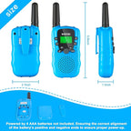 Walkie Talkies for Kids 3 Miles Long Range, 22 Channels Walkie Talkie with Clear Sound & Automatic Squelch, Kids Walkie Talkies, Outdoor Camping Toys for Boys and Girls (Blue Pink Yellow)