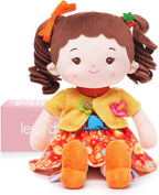 Learning Sensory Doll for Toddlers, Montessori Toys for 2-Year-Old Girls Christmas, Birthday Gifts, Plush Doll with Zipper, Shoelace, Button-Busy Flora Girl