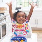 Tiny Twinkle Mess Proof Baby Bibs for Eating - Waterproof, Wipeable Bibs - Toddler Bibs - Travel Friendly - PFAS, PVC, BPA, Phthalate Free - Baby Food Bibs(3 Pack, Loved Girl)