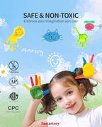 Fantastory Tempera Paint for Kids 24 Colors (2 oz Each) Washable Tempera Paint, Kids Poster Paint Sponge Painting, Non-Toxic Kids Paint Finger Paints Hand Paints Bottles Gifts