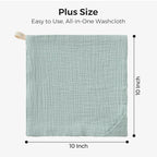 Momcozy Soft & Absorbent Baby Washcloths - 4 Layer Design| Medium Thickness| Premium Cotton for Newborns' Skin-Great for Bathing, Wiping & on-The-go Use, Shower Gift and Essential(5 Pack, 10x10 inch)