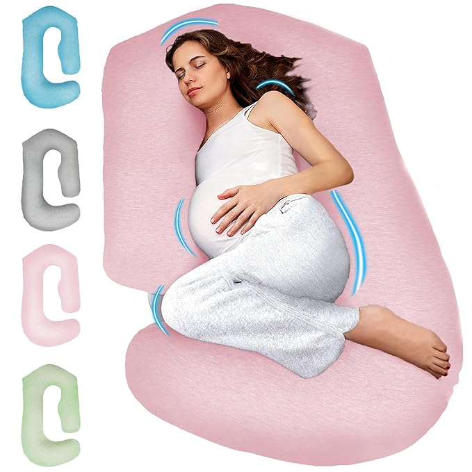 PILLANI Pregnancy Pillows for Sleeping - V C U Shaped 57inch Full Body Pillow with Removable Washable Cover, Cooling Maternity Pillow for Pregnant Women, Support for Back Belly Legs Hip
