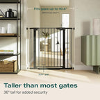 Cumbor 36" Extra Tall Baby Gate for Dogs and Kids with Wide 2-Way Door, 29.7-40.6" Width, and Auto Close Personal Safety for Babies and Pets, Fits Doorways, Stairs, and Entryways