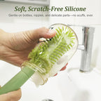 Travel Baby Bottle Cleaner Kit with Storage Case – 6-in-1 Compact Bottle Brush Set for Infant Feeding, Breast Pump Parts & On-The-Go Washing – Baby Travel Essentials for Flying (Green)