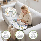 Nursing Pillow Covers 2 Pack – Soft Breathable Cotton, Fits Standard Breastfeeding Pillows, Washable & Hypoallergenic for Newborn Baby Girls & Boys,Cover Only