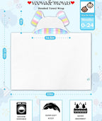VOOVA & MOVAS Thick Baby Hooded Bath Towel - 100% Cotton,500GSM, 33x31.5 Inches,0-2Years, Super Absorbent Large Towel with Cute Elephant Ears Hood for Newborn, Baby, Infant, White