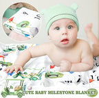 Golf Print Baby Monthly Milestone Blanket Newborn Baby Boy Green Gender Neutral Newborn and Nursery Essentials Personalized Ideas for Nursery Decor (Green, Golf)