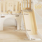 XJD 9 in 1 Toddler Slide Set, Kids Slide for Toddlers Age 1+, Toddler Climber Slide PlaySet with Basketball Hoop and Ball,Outdoor Indoor Playground for Toddlers 1-3 (Beige)