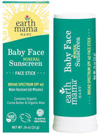 Earth Mama Baby Face Mineral Sunscreen Stick SPF 40 | Non-Nano Zinc, Contains Organic Cocoa Butter & Aloe | Babies, Kids & Family 0.74-Ounce
