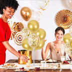 TONIFUL Inflatable Toys 6 Balloon Centerpieces with Gold Balloon Stand Kit for 2025 Graduation,Anniversary,Table Party Decorations,30th 40th 50th 60th 70th 80th Birthday Decorations New Years 2025